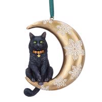 Luxusní ozdoba s kočkou a měsícem - design Lisa Parker