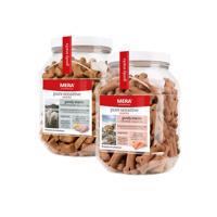 MERA pure sensitive goody snacks kombinované balení krůta s bramborem / losos s rýží, 2× 600 g