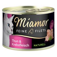 Miamor Feine Filets Naturelle 24 x 156 g - Tuňák & krabí maso