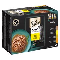 Multipack Sheba variace 12 kapsiček (12 x 85 g) - Sauce Collection (kachna, kuře, drůbež, krůta)