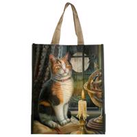 Nákupní taška s kočkou a svíčkou - design Lisa Parker