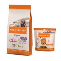 Nature's Variety granule + Nature's Variety Freeze Dried Toppers zdarma - Original No Grain Medium Adult krůtí 12 kg