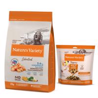 Nature's Variety granule + Nature's Variety Freeze Dried Toppers zdarma - Selected Medium Adult norský losos 12 kg