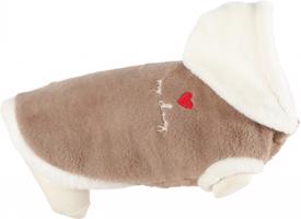 Obleček s kapucí pro psy TEDDY béžový Délka: 25cm