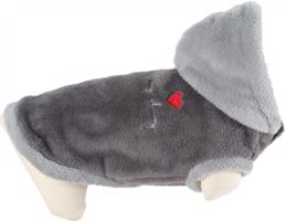 Obleček s kapucí pro psy TEDDY šedý Délka: 25cm
