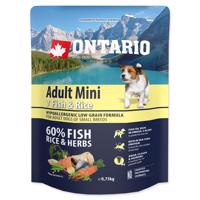 ONTARIO Dog Adult Mini Fish & Rice Velikost balení: 0,75 kg