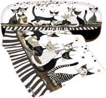 Pouzdro na brýle s kočkami a s hadříkem - design Rosina Wachtmeister