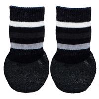 Protiskluzové ponožky černé S-M, 2 ks pro psy bavlna/lycra
