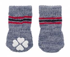 Protiskluzové šedé ponožky, 2 ks pro psy M-L (zl.retrívr)