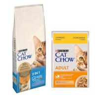 PURINA Cat Chow, 15 kg + 26 x 85 g Cat Chow kapsičky zdarma - Special Care 3in1 s krocanem 15 kg + kuřecí 26 x 85 g