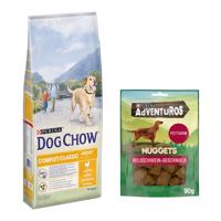 Purina Dog Chow granule 14 kg + AdVENTuROS Nuggets zdarma - Complet/Classic s kuřetem