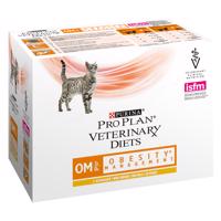 Purina Pro Plan Veterinary Diets Feline OM s kuřecím - 10 x 85 g
