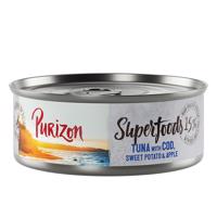 Purizon Adult  / Organic / Superfoods - bez obilovin za skvělou cenu - Superfoods  tuňák s treskou, batáty a jablkem (6 x 70 g)