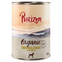 Purizon bez obilovin,  6 x 800 g / 400 g - 5 + 1 zdarma! - Organic kuřecí a husa s dýní (6 x 400 g)