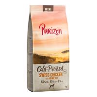 Purizon - bez obilovin granule, 1 kg za skvělou cenu!  - Mini švýcarské kuře s konopným olejem lisované za studena