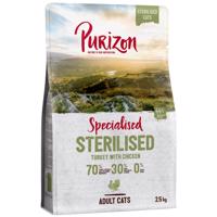 Purizon granule,  3 x 2,5 kg - 15 % sleva - Sterilised Adult krůta & kuře - bezobilné