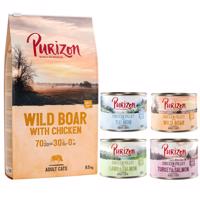 Purizon granule 6,5 kg + Purizon konzervy 6 x 200 g zdarma - Adult divočák & kuře - bezobilné + míchané balení