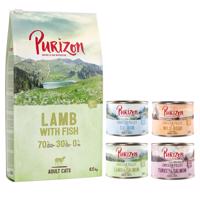 Purizon granule 6,5 kg + Purizon konzervy 6 x 200 g zdarma - Adult jehněčí & ryba - bezobilné + míchané balení