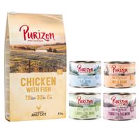 Purizon granule 6,5 kg + Purizon konzervy 6 x 200 g zdarma - Adult kuře & ryba - bezobilné + míchané balení