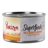 Purizon konzervy 24 x 140 / 200 g / kapsičky 24 x 300 g za skvělou cenu - divočák se sleděm, batáty a jablkem   Superfoods 24 x 140 g