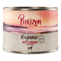 Purizon konzervy 24 x 140 / 200 g / kapsičky 24 x 300 g za skvělou cenu -Organic   hovězí a kuřecí s mrkví (24 x 200g)