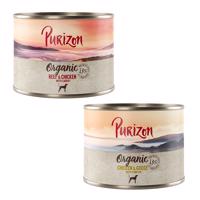 Purizon konzervy 24 x 140 / 200 g / kapsičky 24 x 300 g za skvělou cenu - Organic  míchané balení:  3 x kuřecí s husou, 3 x hovězí s kuřecím (24 x 200g)