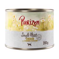 Purizon konzervy, 6 x 200 / 6 x 400 g - 15 % sleva - Single Meat kuřecí s květy heřmánku (6 x 200 g)