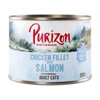 Purizon konzervy, 6 x 200 / 6 x 400 g za skvělou cenu!  -Adult - bezobilné  kuřecí filet s lososem (6 x 200 g)