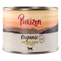Purizon konzervy, 6 x 200 / 6 x 400 g za skvělou cenu!  - Organic  kuřecí a husa s dýní (6 x 200 g)