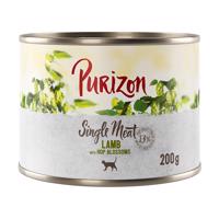 Purizon konzervy, 6 x 200 / 6 x 400 g za skvělou cenu!  - Single Meat jehněčí s květy chmelu (6 x 200 g)