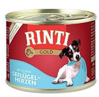 Rinti Dog Gold konzerva drůbeží srdíčka 185g + Množstevní sleva Sleva 15%