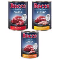 Rocco Classic 12 x 400 g - Topseller mix: hovězí, hovězí/drůbeží srdíčka, hovězí/kuřecí