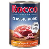 Rocco Classic Pork 12 x 400g - výhodné balení - hovězí a drůbeží srdíčka