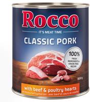 Rocco Classic Pork 12 x 800 g - výhodné balení - hovězí a drůbeží srdíčka