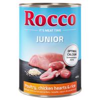 Rocco Junior 24 x 400 g - drůbeží s kuřecími srdci a rýží