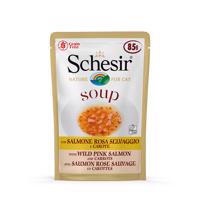 Schesir Cat Soup 12 x 85 g - divoký losos s mrkví