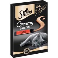SHEBA® Creamy Snacks s hovězím masem 4×12 g