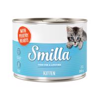 Smilla Kitten konzervy, 6 x 200 g - 10 % sleva - drůbeží srdíčka