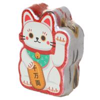 Stlačený cestovní ručník v tabletě s kočkou Maneki Neko Barva: červená