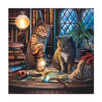 Svítící obraz na plátně se dvěma kočkami - design Lisa Parker