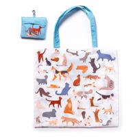 Větší skládací taška s malovanými kočkami