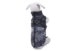 Vsepropejska Adon zimní bunda pro psa s postrojem Barva: Černá, Délka zad (cm): 42, Obvod hrudníku: 51 - 54 cm