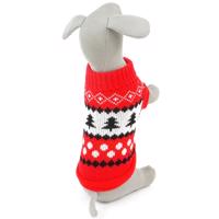 Vsepropejska Christmas svetr pro psa Barva: Červená, Délka zad (cm): 22, Obvod hrudníku: 28 - 38 cm