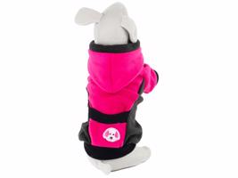 Vsepropejska Cool fleecová mikina pro psa s kapsičkou Barva: Růžovo-černá, Délka zad (cm): 24, Obvod hrudníku: 36 - 44 cm