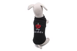 Vsepropejska Daddy letní tričko pro psa Barva: Černá, Délka zad (cm): 34, Obvod hrudníku: 43 - 53 cm