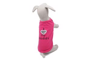 Vsepropejska Daddy letní tričko pro psa Barva: Růžová, Délka zad (cm): 20, Obvod hrudníku: 25 - 31 cm