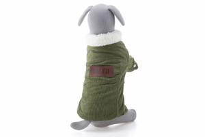 Vsepropejska Deril manšestrová bunda pro psa Barva: Zelená, Délka zad (cm): 21, Obvod hrudníku: 29 - 32 cm