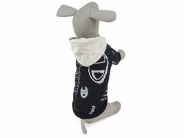 Vsepropejska Frbul mikina s kapucí pro psa Barva: Černá, Délka zad (cm): 29, Obvod hrudníku: 40 - 46 cm