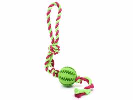 Vsepropejska Gila smyčka s dentálním míčkem pro psa Barva: Zelená, Délka: 5 cm