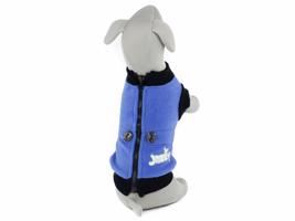 Vsepropejska Jazzy mikina pro psa na zip Barva: Modrá, Délka zad (cm): 39, Obvod hrudníku: 40 - 55 cm